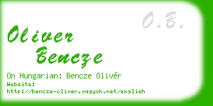 oliver bencze business card