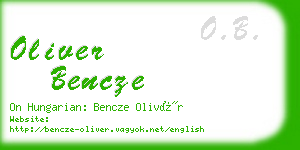 oliver bencze business card